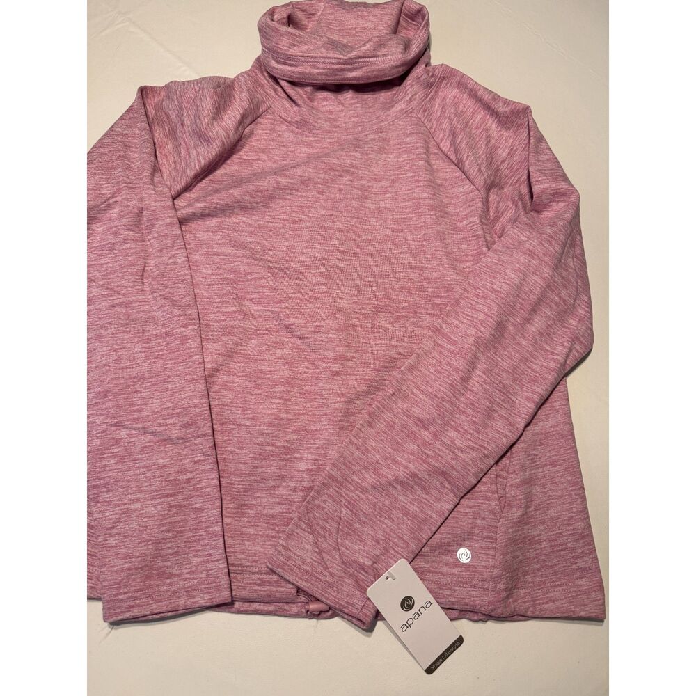 NWT Apana Yoga Lifestyle Heather Mauve Cowl Neck Pullover Top - Size Medium